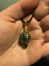 Load image into Gallery viewer, Small Larvikite Crystal Mushroom Necklace
