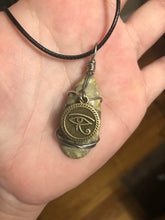 Load image into Gallery viewer, Frog Skin Jasper Evil Eye Wire Wrapped Necklace
