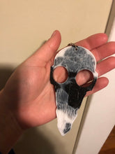 Load image into Gallery viewer, B&amp;W Bird Skull Self Defense Keychain
