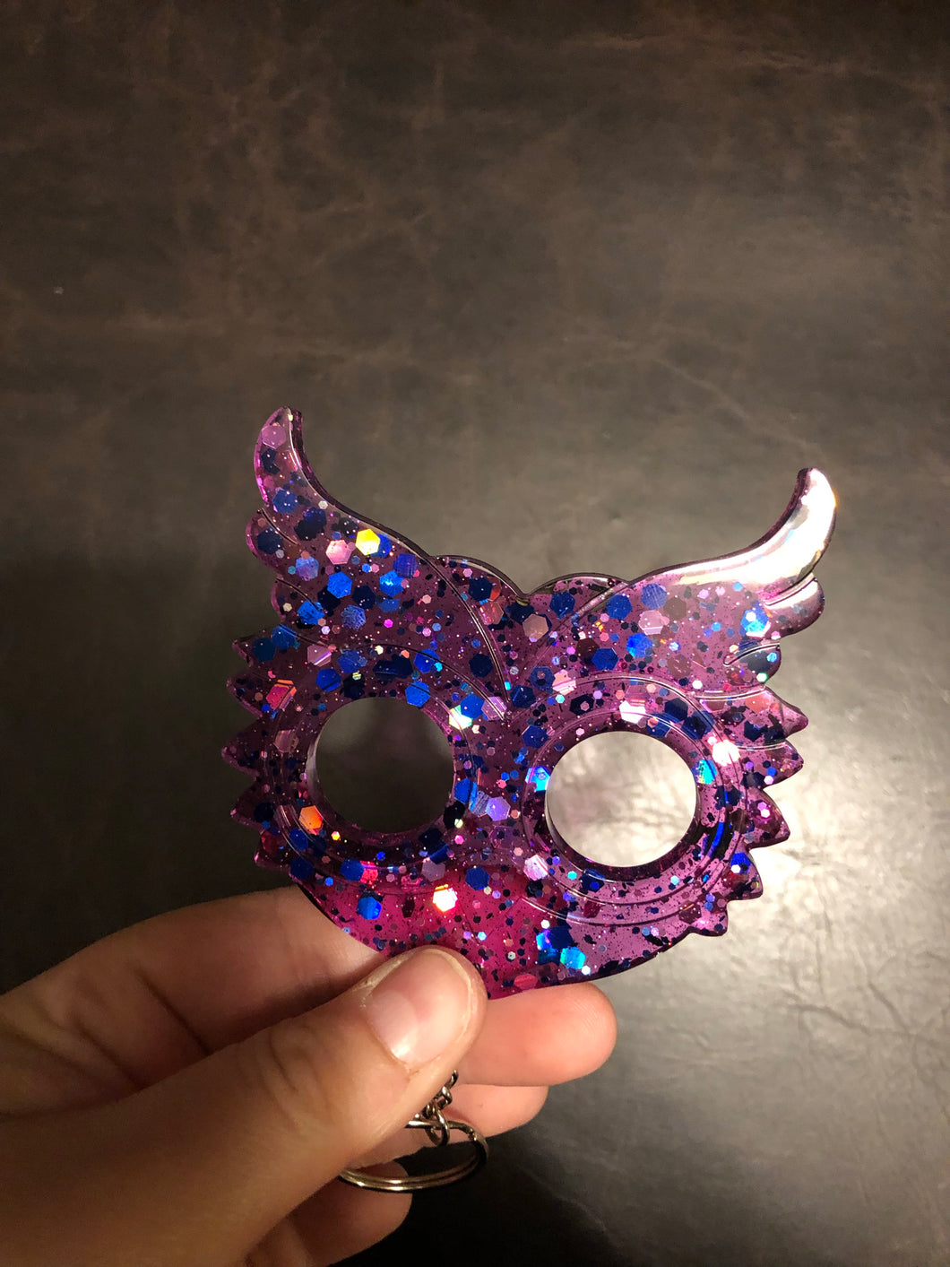 Purple Owl Self Defense Keychain