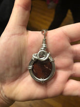 Load image into Gallery viewer, Red Petrified Wood Wire Wrapped Necklace
