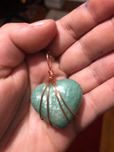 Load image into Gallery viewer, Amazonite Heart Wire Wrapped Necklace
