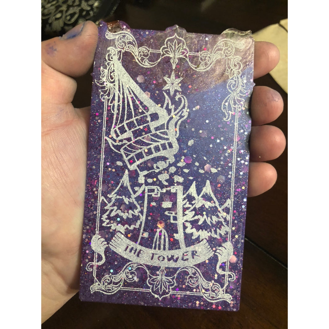 “The Tower” Resin Tarot Card