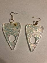 Load image into Gallery viewer, Clear Holographic Planchette Dangly Earrings
