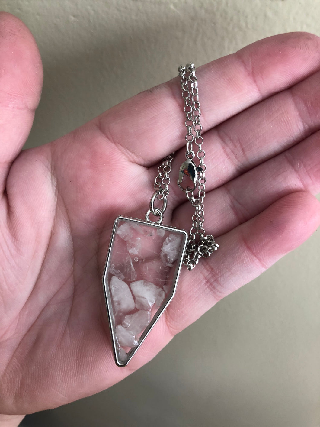 Rose Quartz Crystal Chip Necklace