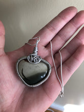 Load image into Gallery viewer, Polychrome Jasper Heart Wire Wrapped Necklace
