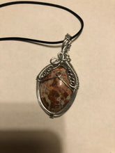 Load image into Gallery viewer, Crazy Lace Agate Crystal Wire Wrapped Necklace
