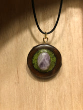 Load image into Gallery viewer, Wooden Moss Filled Crystal Necklace
