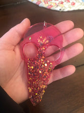 Load image into Gallery viewer, Light Pink Glitter Bird Skull Self Defense Keychain
