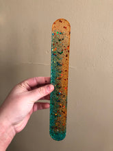 Load image into Gallery viewer, Orange / Blue Glitter Moon Phase Incense Holder
