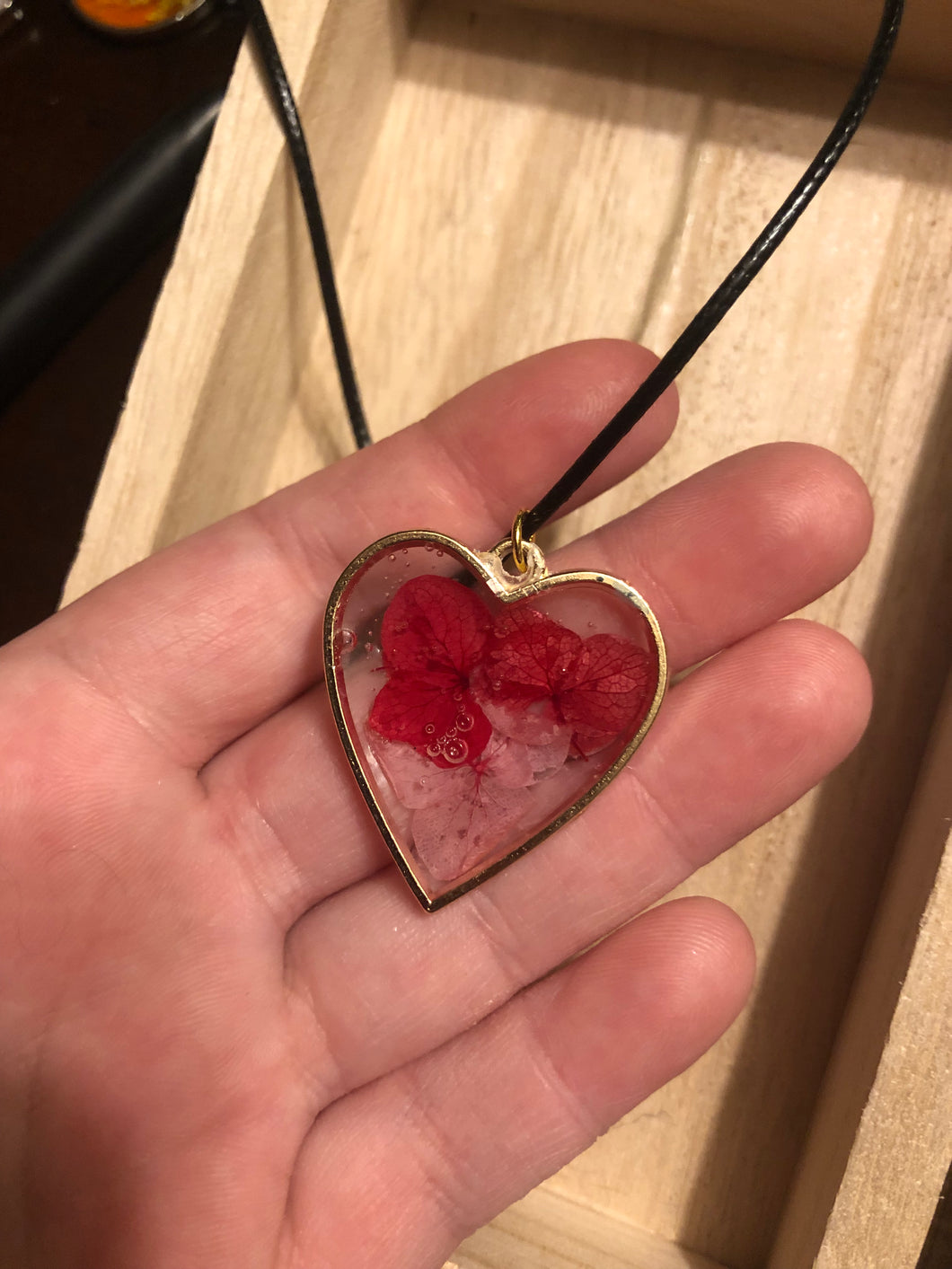 Pink/Red Floral Heart Necklace