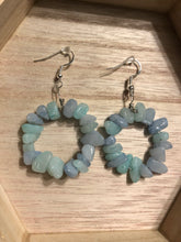 Load image into Gallery viewer, Blue Agate Crystal Chip Earrings
