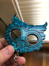 Load image into Gallery viewer, Blue &amp; Black Self Defense Owl Keychain
