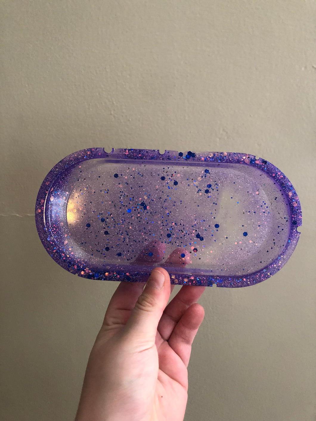 Purple Glitter Trinket Tray