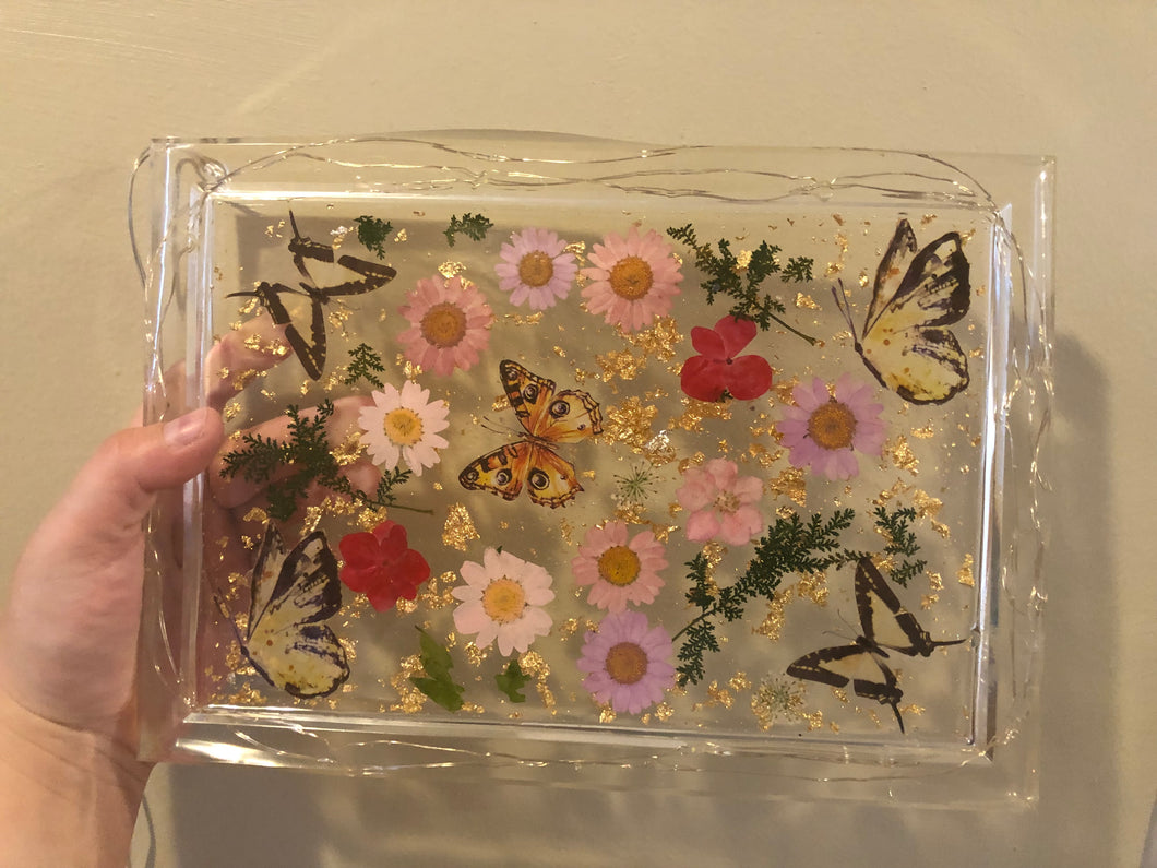 Large Butterfly & Flower Tray