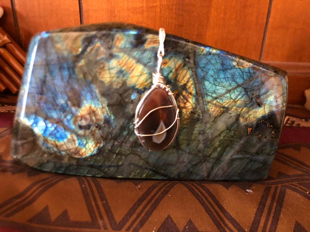 Agate Slice Wire Wrapped Necklace