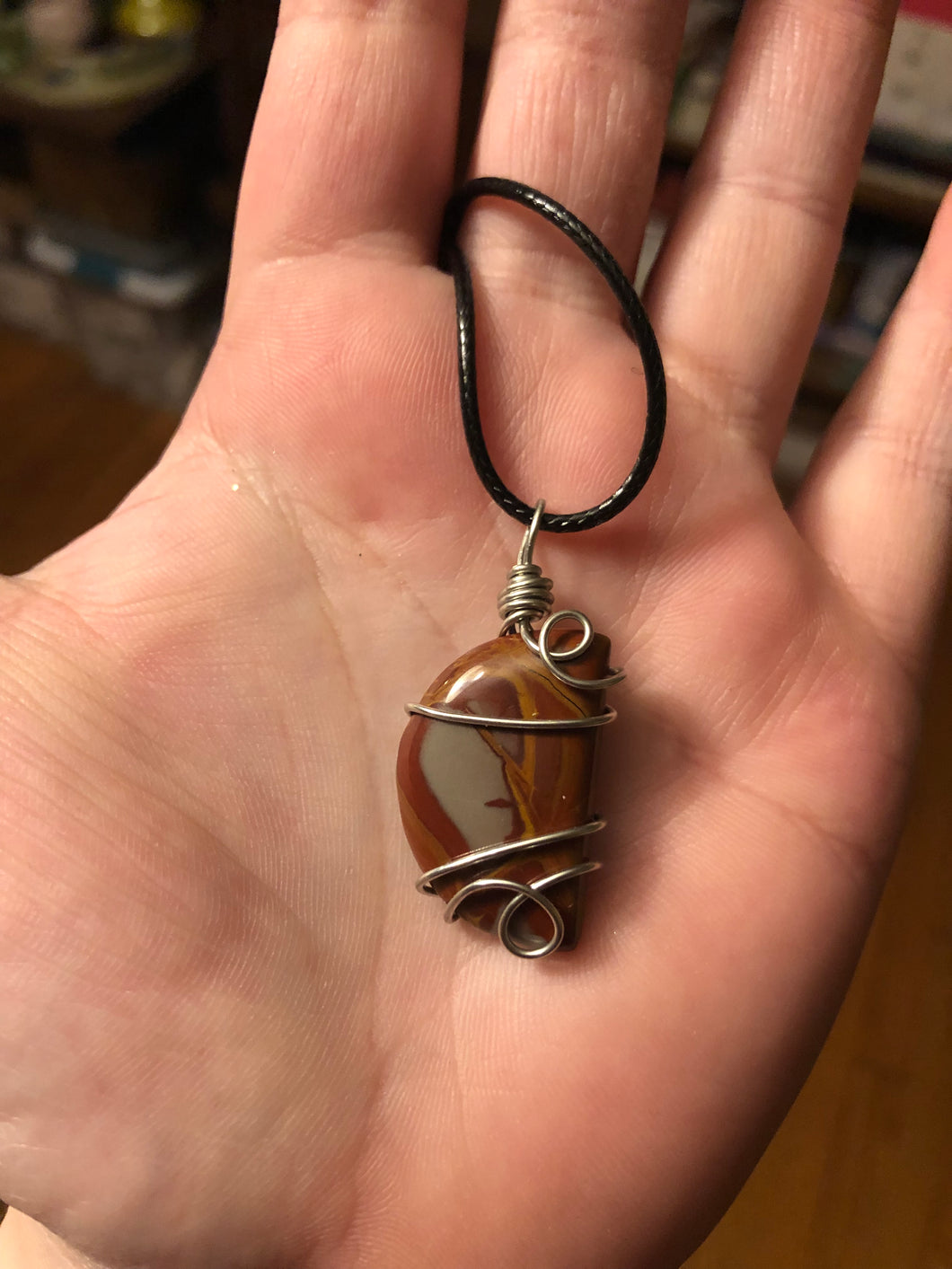 Little Mookaite Jasper Wire Wrapped Necklace