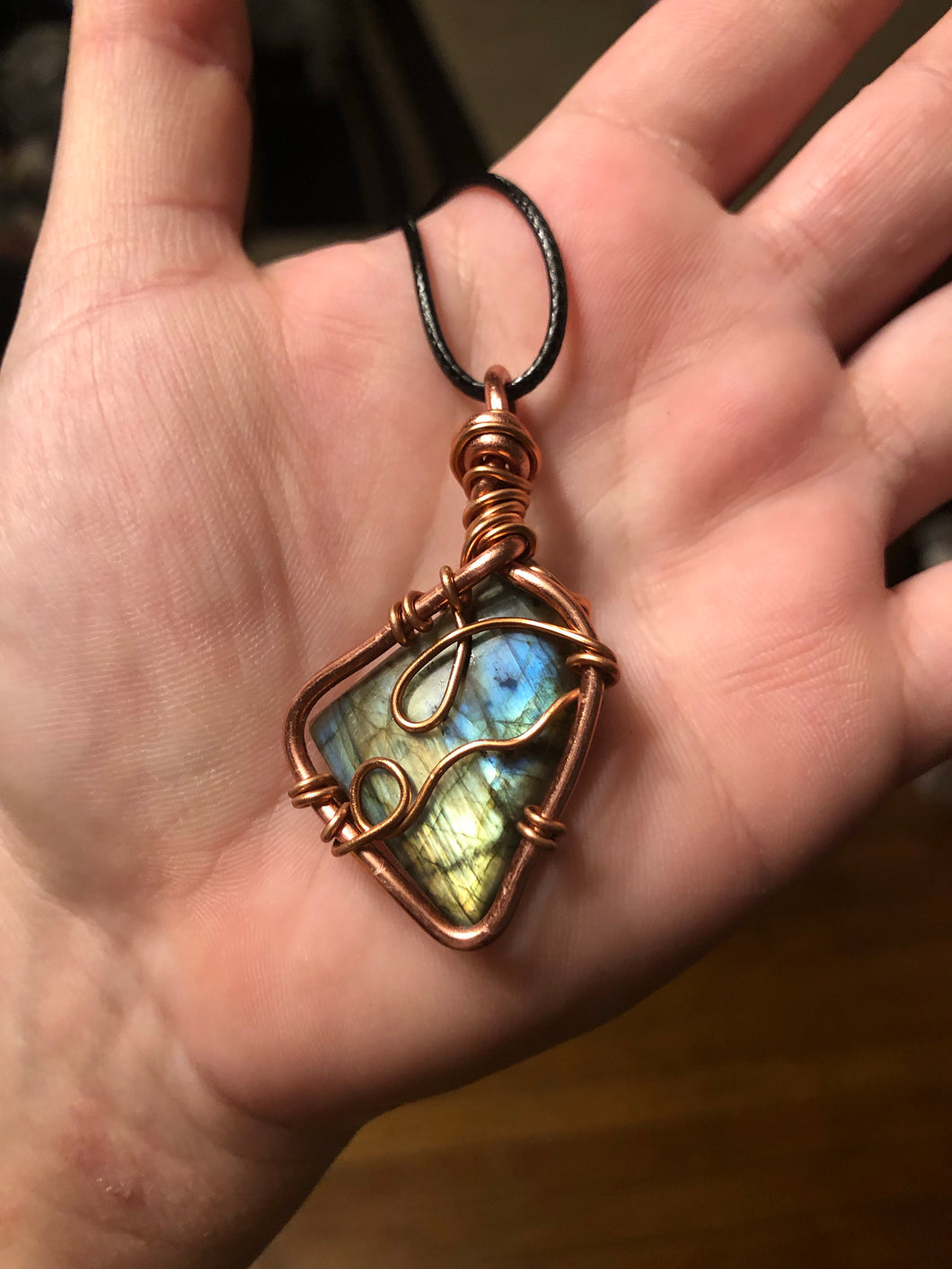 Labradorite Wire Wrapped Necklace