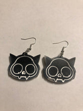 Load image into Gallery viewer, B&amp;W Bat Dangly Earrings
