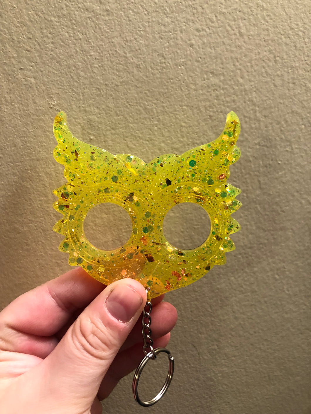 Yellow Owl Self Defense Keychain