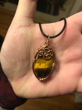 Load image into Gallery viewer, Tigers Eye Wire Wrapped Necklace
