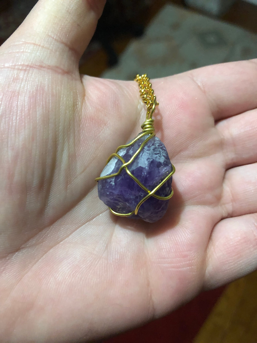 Amethyst Wire Wrapped Necklace