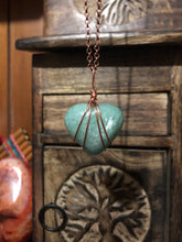 Load image into Gallery viewer, Amazonite Heart Wire Wrapped Necklace
