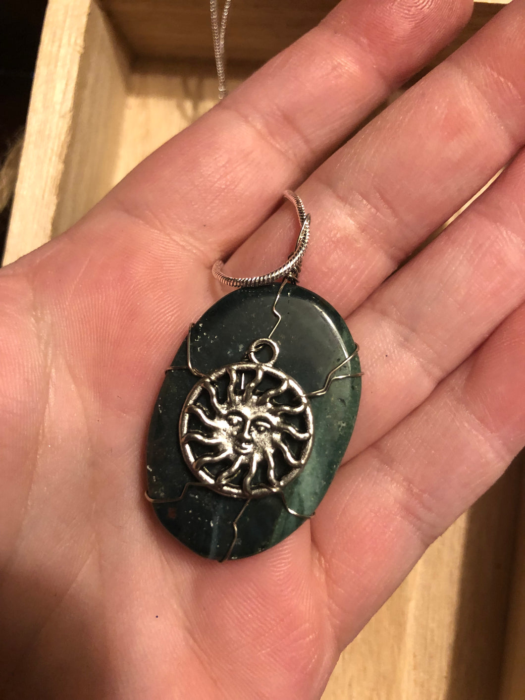 Dragon Bloodstone Sun Necklace