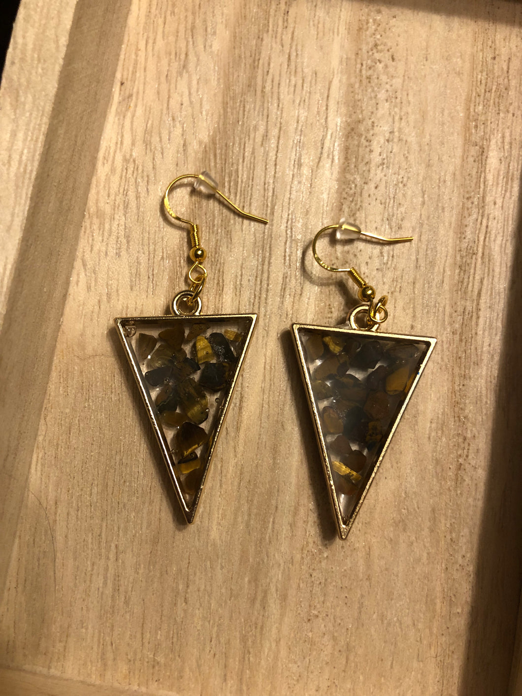 Tigers Eye Dangly Earrings