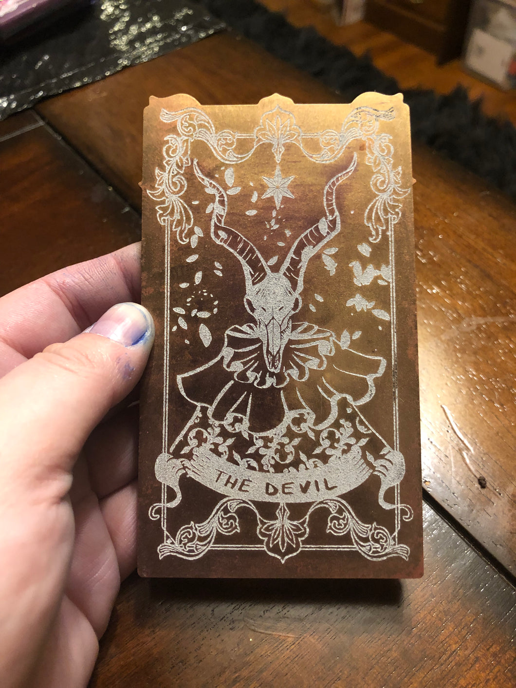 “The Devil” Resin Tarot Card.