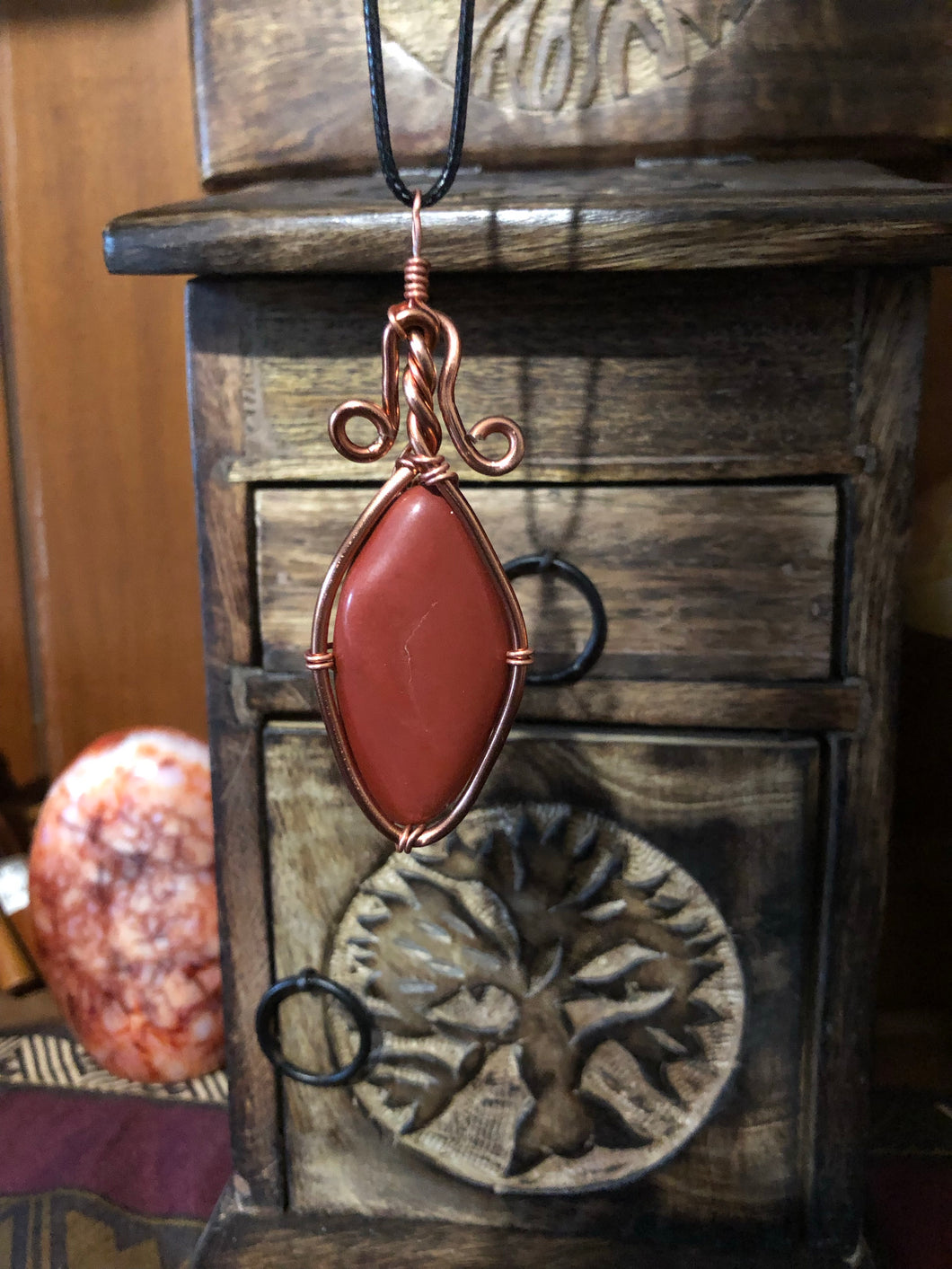 Red Jasper Wire Wrapped Necklace