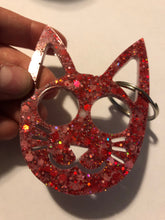 Load image into Gallery viewer, Small Red Self Defense Cat Keychain
