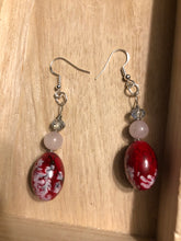 Load image into Gallery viewer, Rose Quartz Beaded Dangly Earrings
