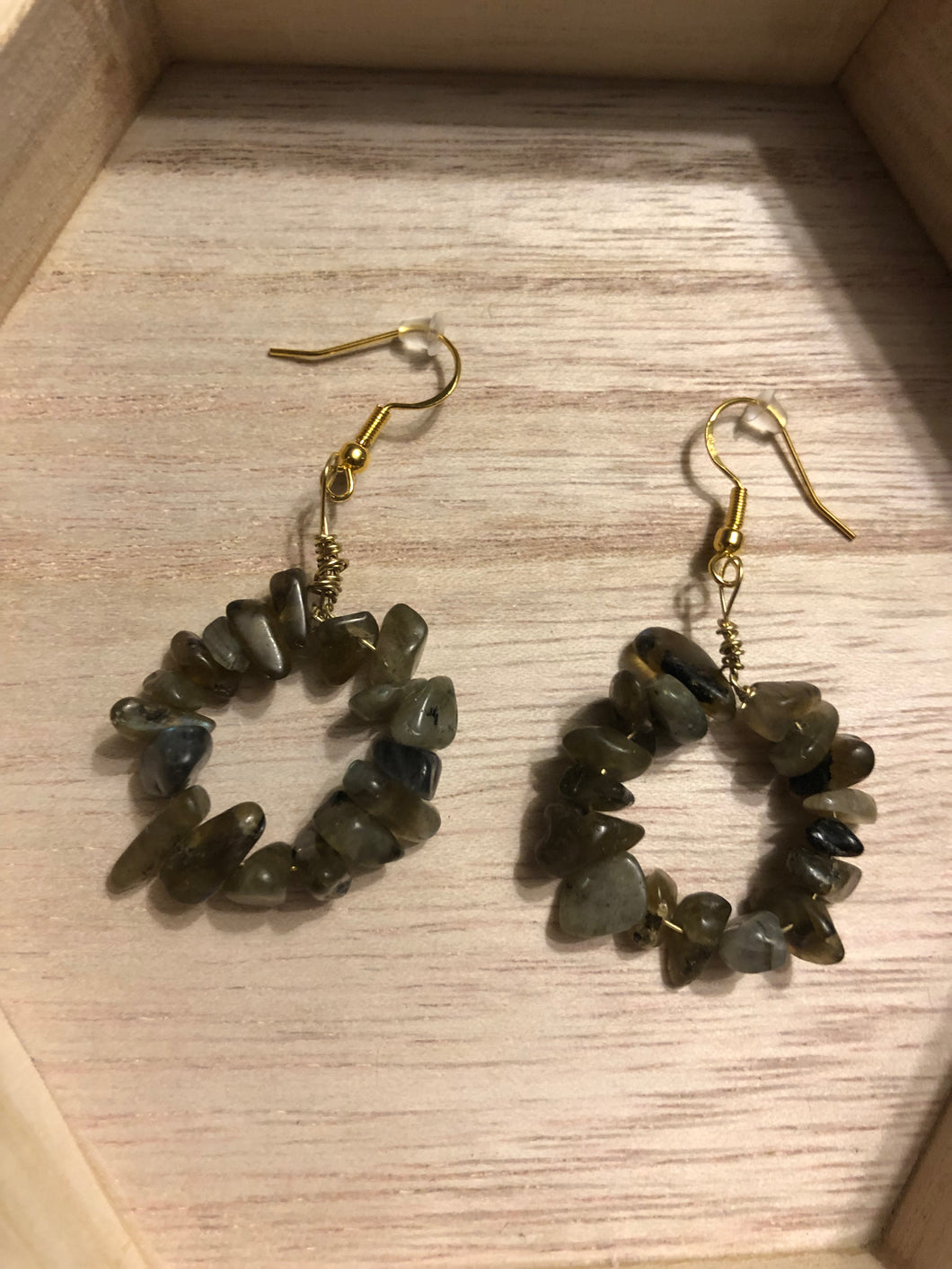 Labradorite Crystal Chip Earrings