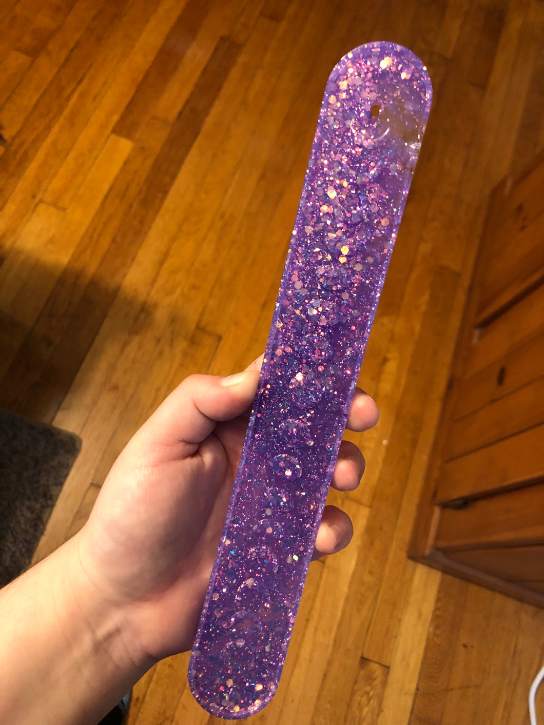 Purple Glittery Moon Phases Incense Holder