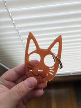 Load image into Gallery viewer, Small Copper Orange Self Defense Cat Keychain
