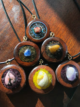 Load image into Gallery viewer, Wooden Moss Filled Crystal Necklace
