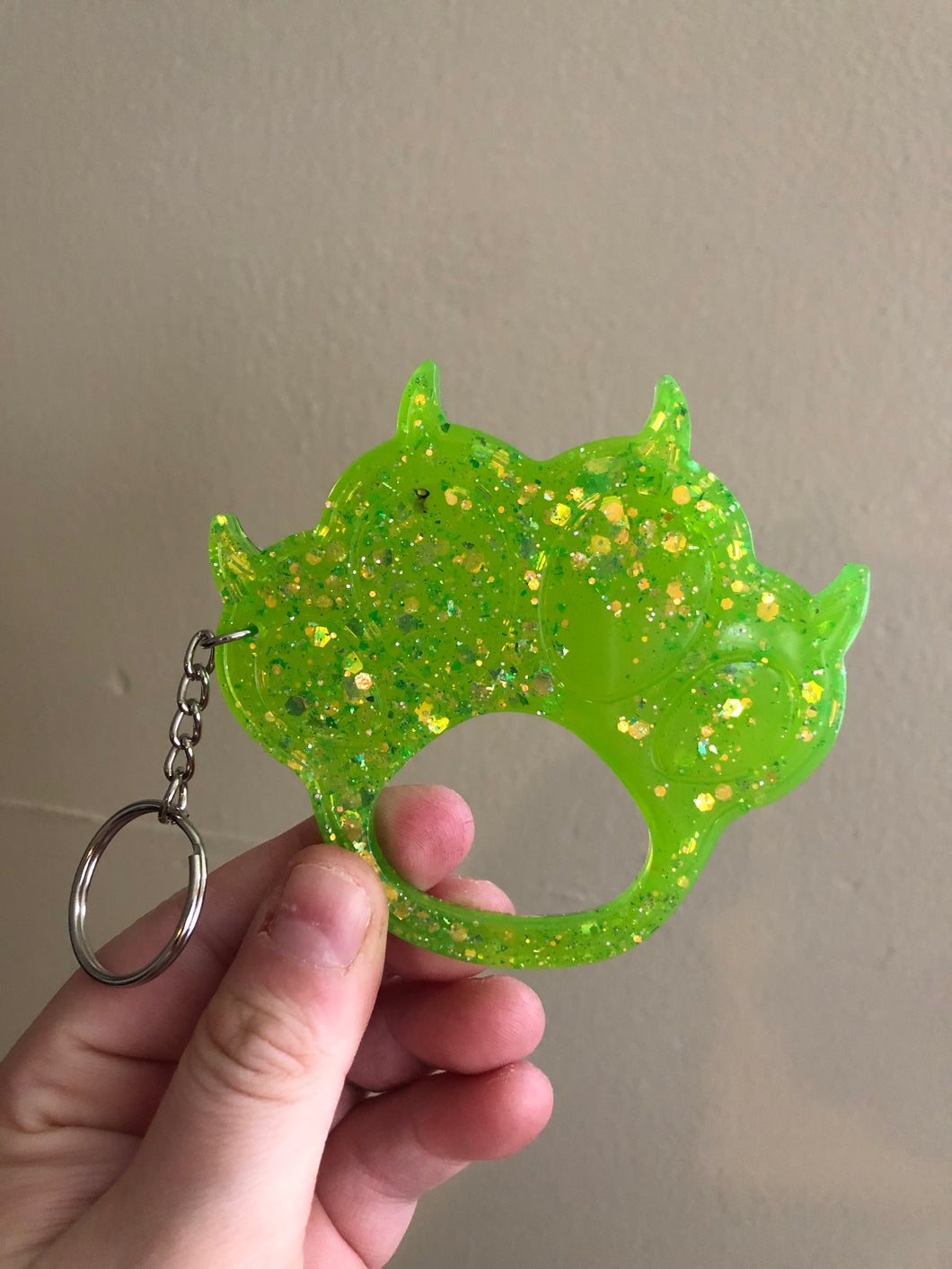 Lime Green Self Defense Paw Keychain