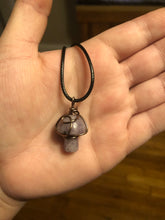 Load image into Gallery viewer, Lepidolite Crystal Mushroom Necklace
